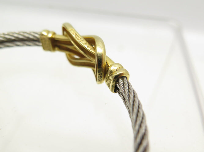 Bracelet FRED Force 10 Infinie - Bracelet grand modèle en or jaune 18k et acier 58 Facettes 271707