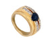 Bague 53 Bague style Art déco en or jaune 18K avec saphir et diamants 58 Facettes 268366