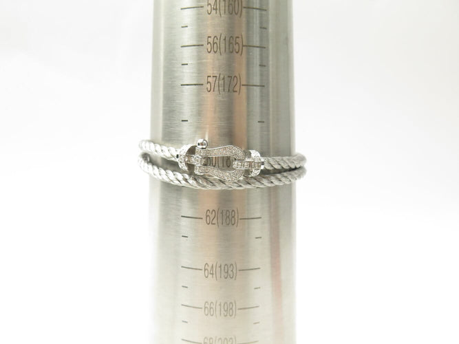 Bracelet FRED Grand Force 10 - Bracelet double tour en or blanc 18K et diamants 58 Facettes 271155