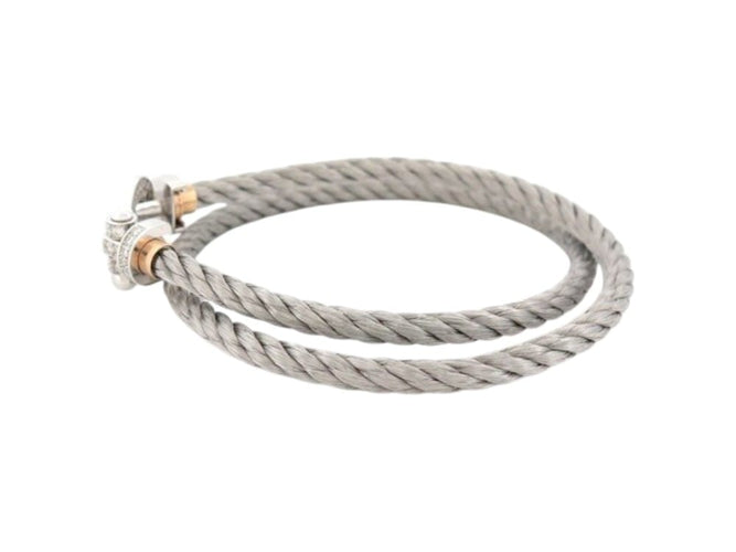 Bracelet FRED Grand Force 10 - Bracelet double tour en or blanc 18K et diamants 58 Facettes 271155