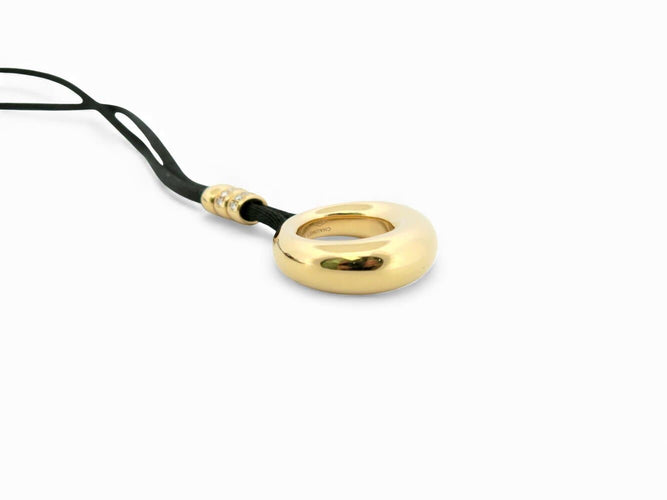Collier Chaumet Anneau GM - Collier pendentif en or jaune 18k et diamants 0,24 ct 58 Facettes 271153