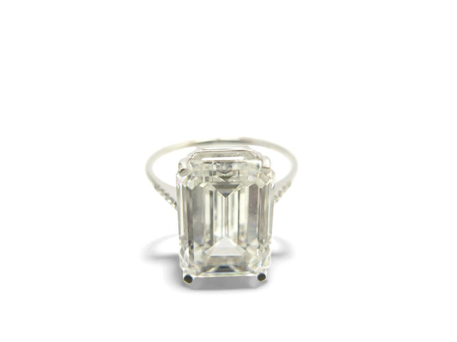 Bague 55 bague solitaire solitaire diamant taille emeraude 7ct t55 or blanc 18k 58 Facettes 271662