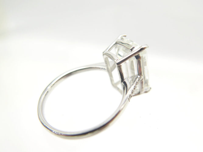 Bague 55 bague solitaire solitaire diamant taille emeraude 7ct t55 or blanc 18k 58 Facettes 271662