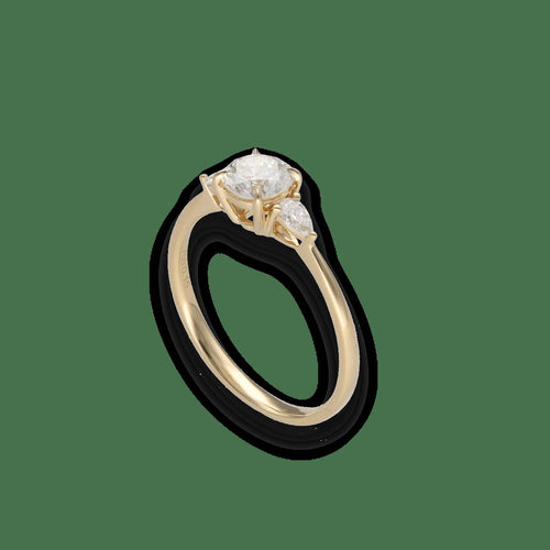 Bague Solitaire Diamants – Or Jaune 18k – Diamant Central 0,62 ct H-VVS1 – Epaulé de  0,15 ct G-VS 58 Facettes FB11093 / FB11201