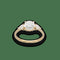 Bague 53.5 Solitaire - Bague en or jaune 18k avec diamants 1,17 ct + 0,31 ct 58 Facettes FB11110 / FB11202
