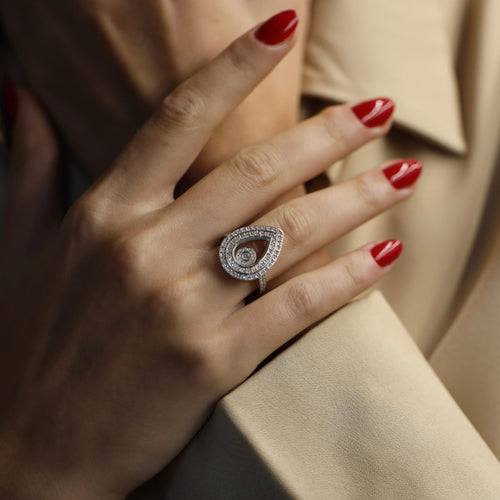 Bague 51 Bague Chopard Happy Diamonds – Or Gris 18k – 0.80 ct Diamants – Vers 2000 – Taille 51 58 Facettes FB10795