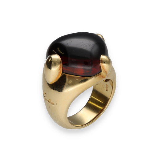 Bague 48 Pomellato Griffe - Bague en or jaune 18 carats et grenat, taille 48 58 Facettes FB11037