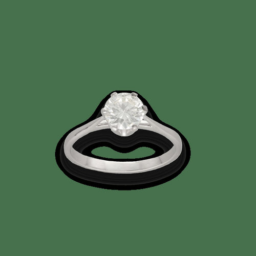 Bague 57 Solitaire Diamant – Or Gris 18k – Diamant 1,13 ct I-VS1 – Certificat HRD – Taille 57/58 58 Facettes FB11187