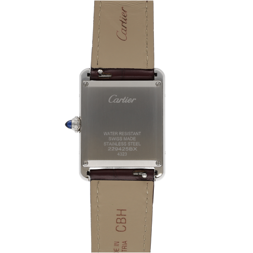 Montre Montre Cartier Must Tank – Réf. CRWSTTA0054 – Acier – Quartz – Cadran Bordeaux – Full Set 2021 58 Facettes FB11349