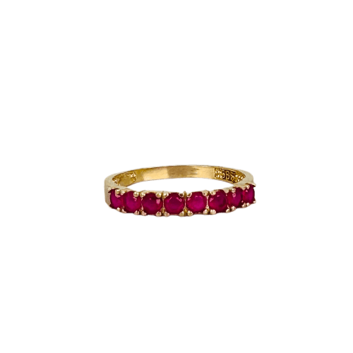 Bague 54 Bague vintage en or jaune 14 carats et rubis 58 Facettes 2601099