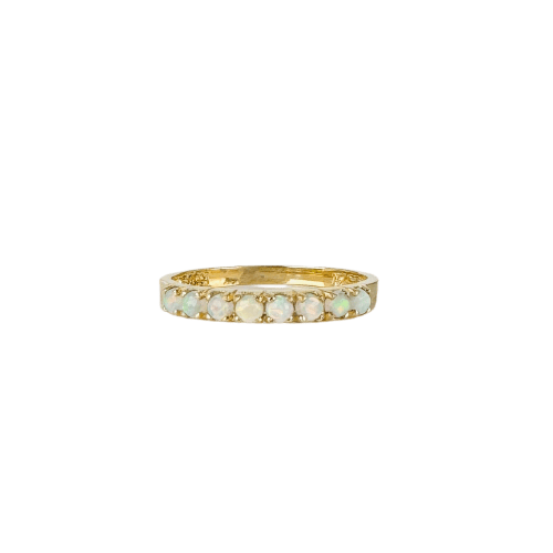 Bague 60 Bague vintage en or jaune 14k avec 8 opales 58 Facettes 2511009