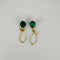 Boucles d'oreilles Boucles d'oreilles vintage en or jaune et malachite verte 58 Facettes 2505019