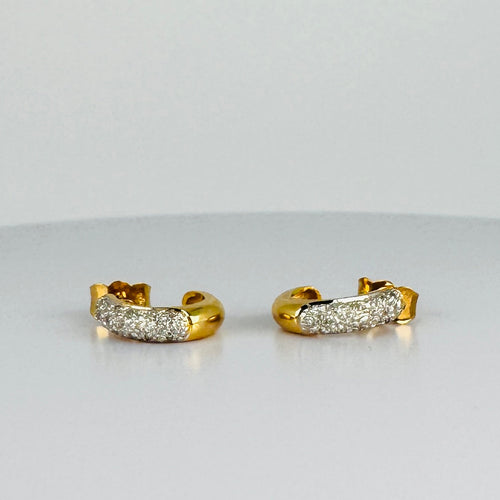 Boucles d'oreilles Boucles d'oreilles vintage - Créoles en or jaune 18 carats et diamants 58 Facettes 2505011