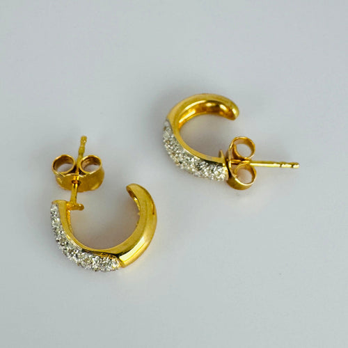 Boucles d'oreilles Boucles d'oreilles vintage - Créoles en or jaune 18 carats et diamants 58 Facettes 2505011