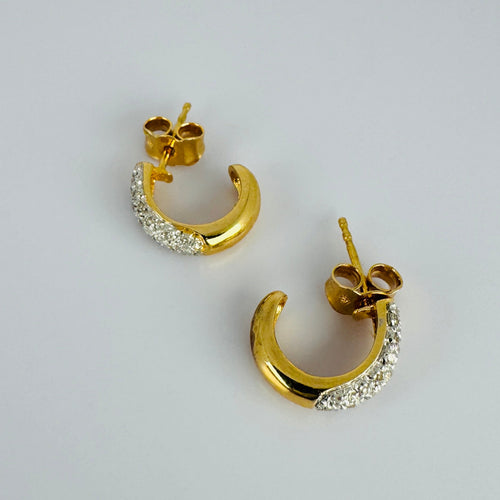 Boucles d'oreilles Boucles d'oreilles vintage - Créoles en or jaune 18 carats et diamants 58 Facettes 2505011