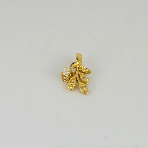 Pendentif Pendentif vintage en or jaune 18 carats, saphirs blancs et diamant 58 Facettes 2508019