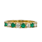 Bague 52 Bague alliance vintage en or jaune 14k avec saphirs blancs et émeraudes 58 Facettes 2512019