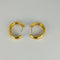 Boucles d'oreilles Créoles vintage en or jaune 14 carats et diamants 58 Facettes 2503038