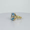 Bague 56 Bague vintage en or jaune 18 carats avec topaze bleue 58 Facettes 2501010