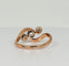 Bague 53 Bague ancienne croisée en or rose 18 carats avec diamant et perles 58 Facettes 2206099