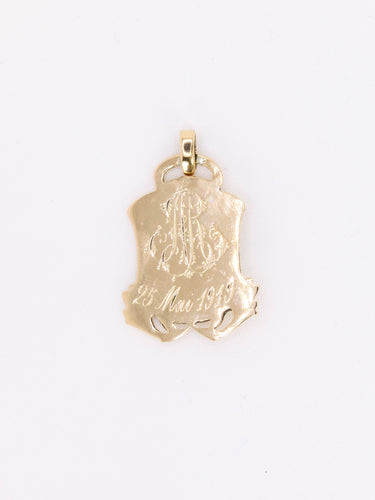 Pendentif Pendentif Art nouveau Vierge Marie en or jaune 18 carats 58 Facettes 555