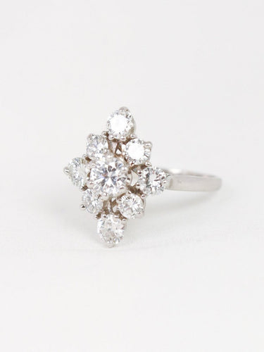 Bague 52 Bague marquise en or blanc 18k et diamants 2,3 ct 58 Facettes 1055