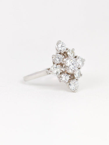 Bague 52 Bague marquise en or blanc 18k et diamants 2,3 ct 58 Facettes 1055