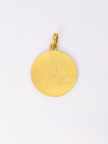Pendentif Pendentif religieux vintage - Médaille ronde en or jaune 18 carats 58 Facettes 1087.17