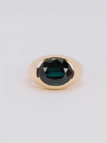 Bague 59.5 Bague jonc cocktail en or jaune 18 carats avec saphir ovale 58 Facettes 1087.14