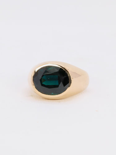 Bague 59.5 Bague jonc cocktail en or jaune 18 carats avec saphir ovale 58 Facettes 1087.14