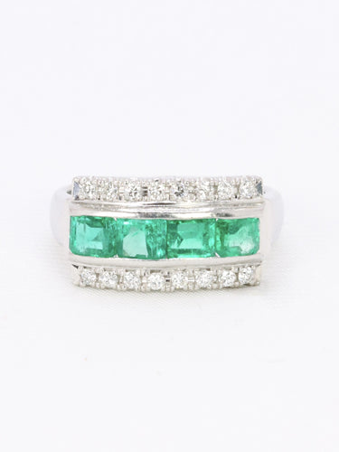 Bague 50 Bague vintage émeraudes diamants 58 Facettes 1131.3