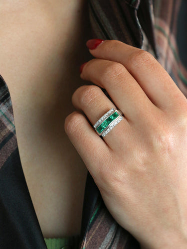 Bague 50 Bague vintage émeraudes diamants 58 Facettes 1131.3