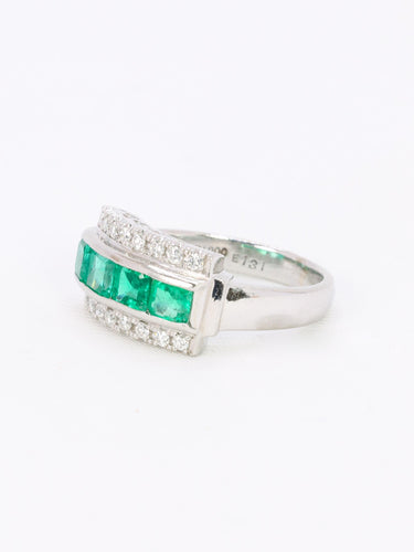 Bague 50 Bague vintage émeraudes diamants 58 Facettes 1131.3