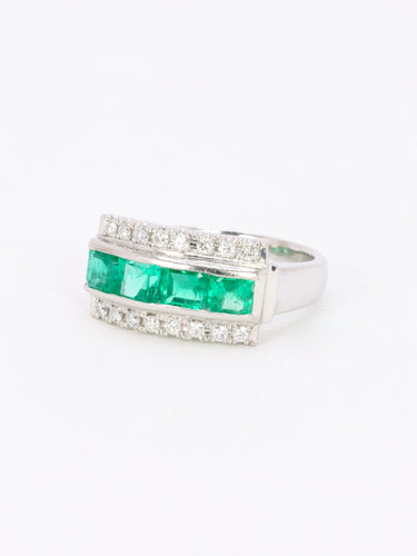 Bague 50 Bague vintage émeraudes diamants 58 Facettes 1131.3
