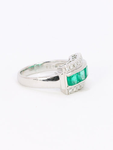 Bague 50 Bague vintage émeraudes diamants 58 Facettes 1131.3