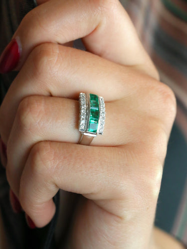 Bague 50 Bague vintage émeraudes diamants 58 Facettes 1131.3