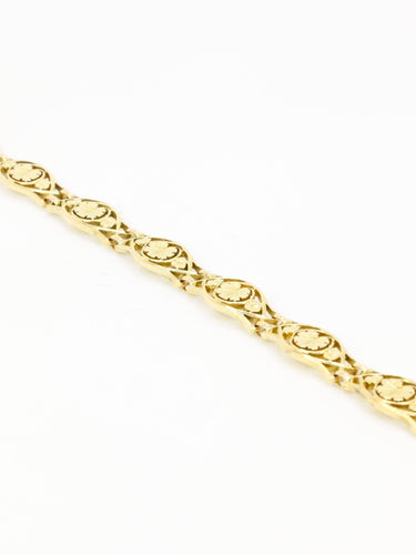 Bracelet Bracelet Art Nouveau chaine or jaune maille feuille de lierre 58 Facettes 1133.2