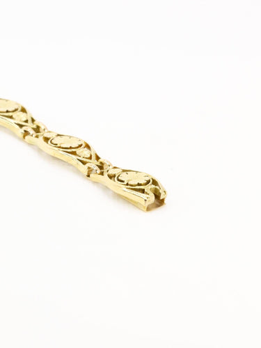 Bracelet Bracelet Art Nouveau chaine or jaune maille feuille de lierre 58 Facettes 1133.2