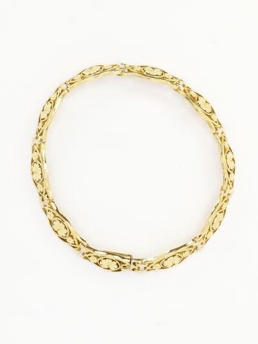 Bracelet Bracelet Art Nouveau chaine or jaune maille feuille de lierre 58 Facettes 1133.2