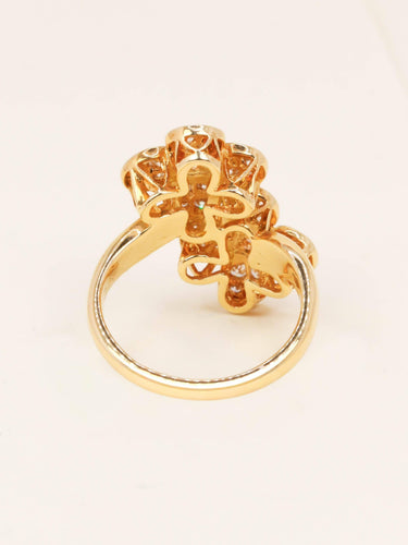 Bague 53 Van Cleef & Arpels - Bague double trèfle en or jaune et diamants 58 Facettes 1217