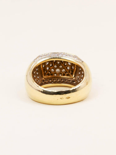 Bague 54 OJ Perrin - Bague motif pyramidal en or jaune 18 carats et diamants 58 Facettes 1211.4