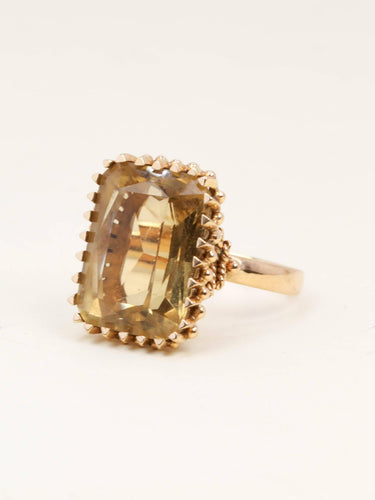 Bague 60 Bague cocktail en or jaune 18 carats avec citrine 58 Facettes 1219.4