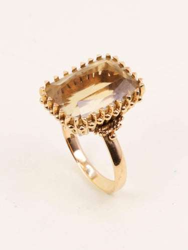 Bague 60 Bague cocktail en or jaune 18 carats avec citrine 58 Facettes 1219.4