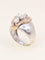 Bague 53.5 Bague fleur vintage en or blanc et rose 18 carats, diamants 58 Facettes 1211.9
