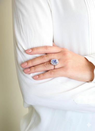 Bague 50 Bague marguerite vintage en or blanc 18 carats, saphir et diamants 58 Facettes 1CANNES