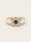 Bague 59 Bague trèfle en or jaune 18 carats, saphir, diamants et nacre 58 Facettes 1204.2