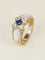 Bague 59 Bague trèfle en or jaune 18 carats, saphir, diamants et nacre 58 Facettes 1204.2