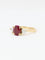 Bague 55 Bague trilogie or jaune rubis diamants trillion 58 Facettes 1109.4