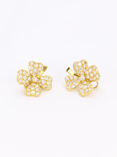 Boucles d'oreilles FRED Boucles d'oreilles Trèfles or jaune diamants 58 Facettes 474