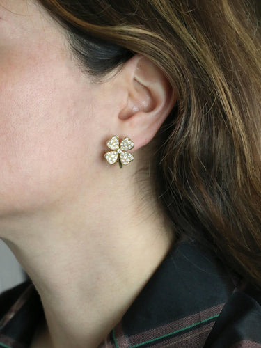Boucles d'oreilles FRED Boucles d'oreilles Trèfles or jaune diamants 58 Facettes 474